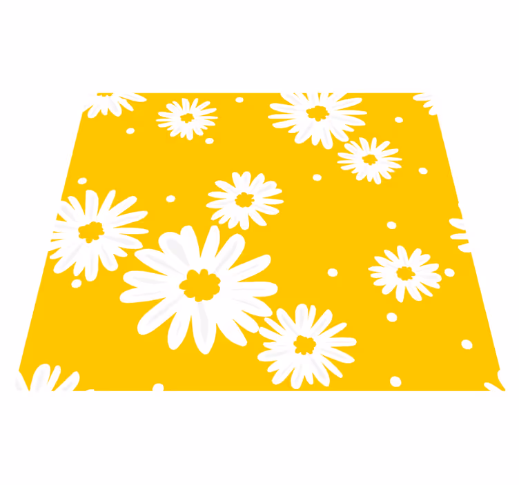 Alfombra vinílica amarilla fondo flores margaritas - TenVinilo