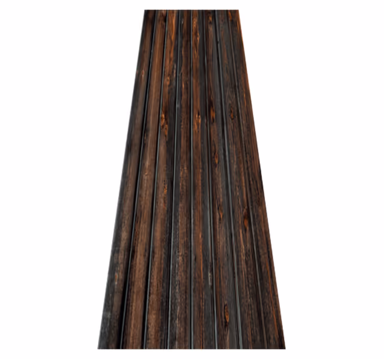Alfombra vinílica marrón estilo madera negra quemada - TenVinilo