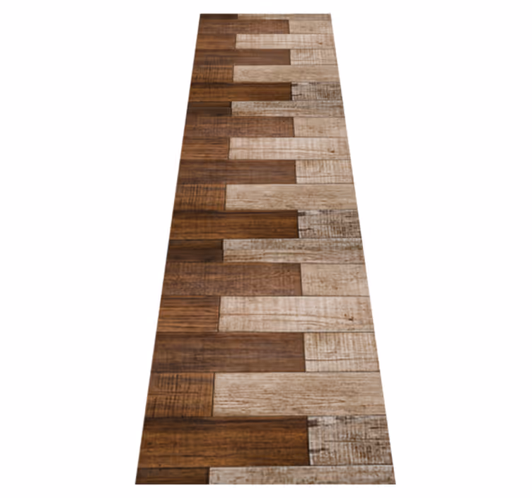 Alfombra vinílica marrón madera empotrada - TenVinilo