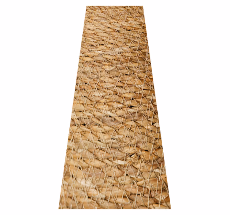 Alfombra vinílica marrón estilo mimbre francés claro - TenVinilo