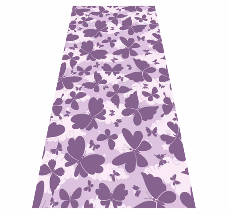 Alfombra vinílica morada patrón mariposas moradas - TenVinilo