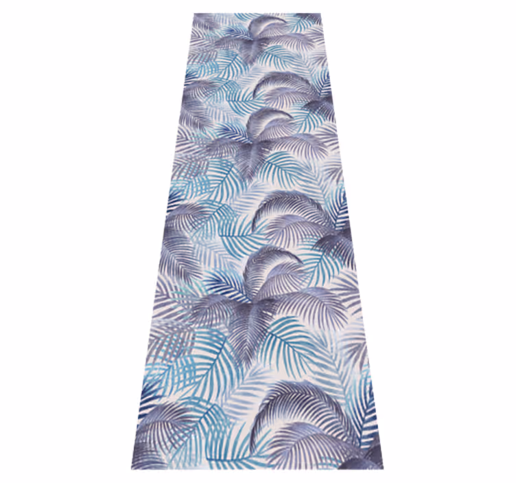 Alfombra vinílica morada con diseño de hojas tropicales - TenVinilo