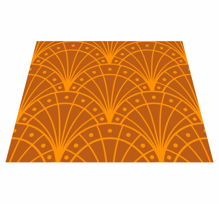 Alfombra vinílica naranja elegante art déco - TenVinilo