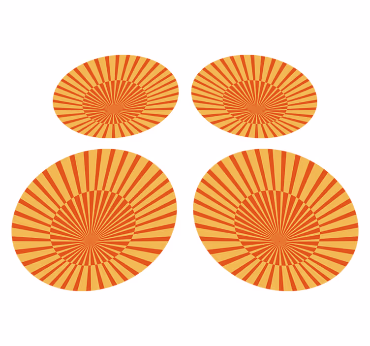 Alfombra vinílica naranja círculo del sol 70's - TenVinilo