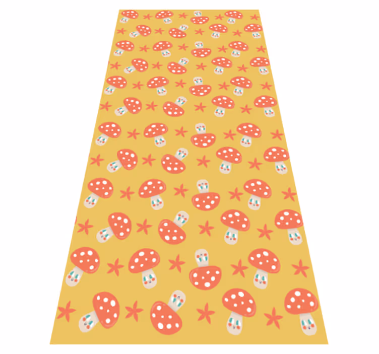 Alfombra vinílica naranja setas clásicas con cara - TenVinilo