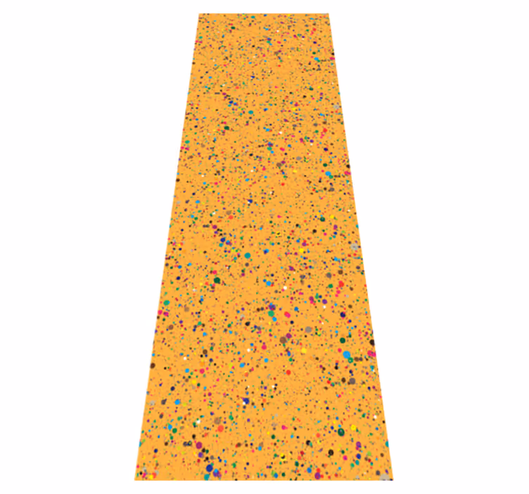 Alfombra vinílica naranja salpicaduras de color - TenVinilo
