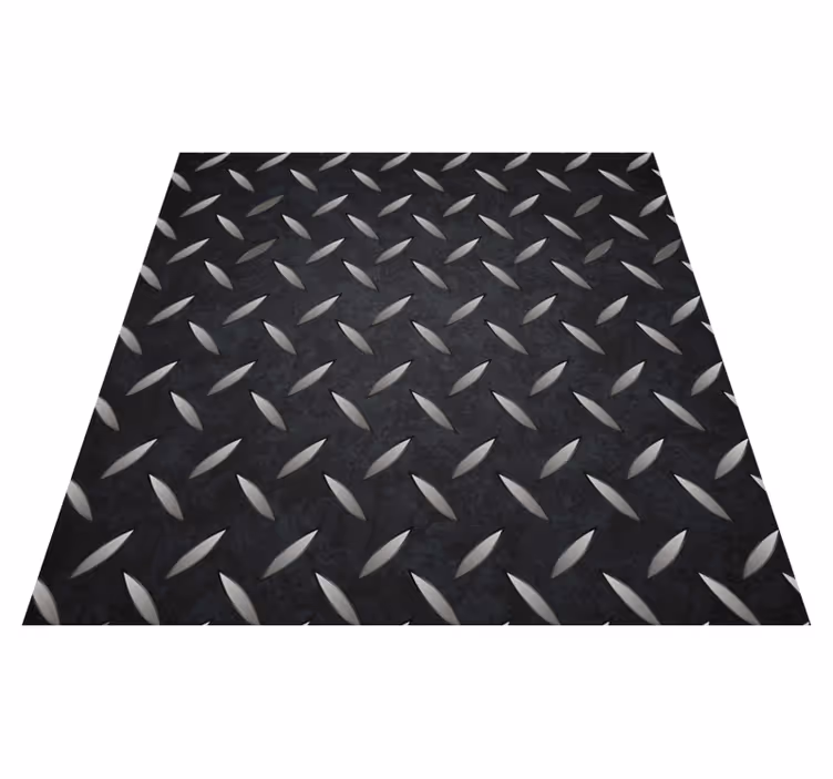 Alfombra vinílica negra patrón de acero - TenVinilo