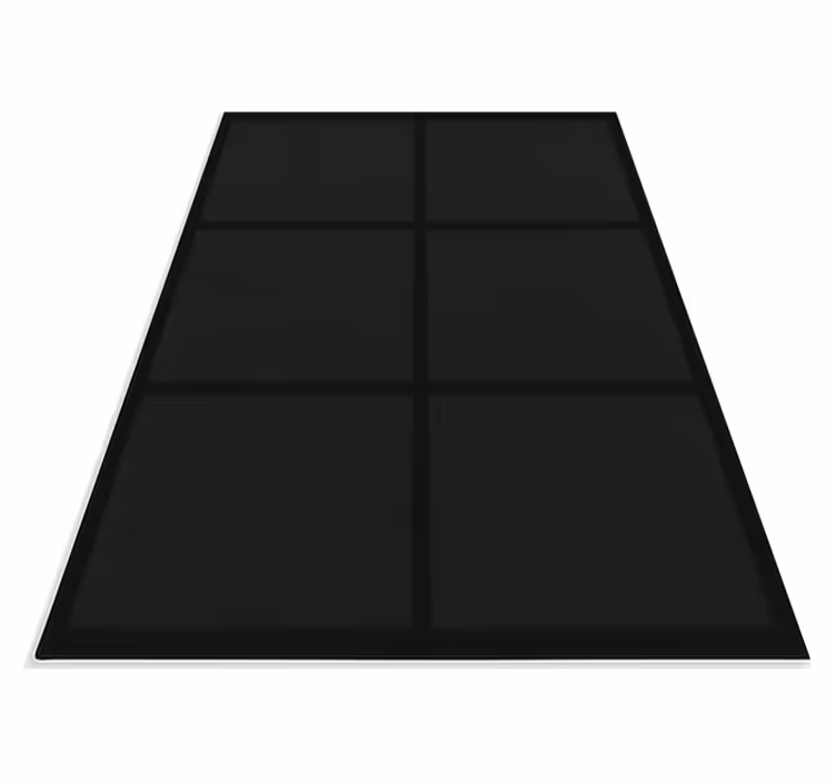 Alfombra vinílica negra patrón bloques modernos - TenVinilo