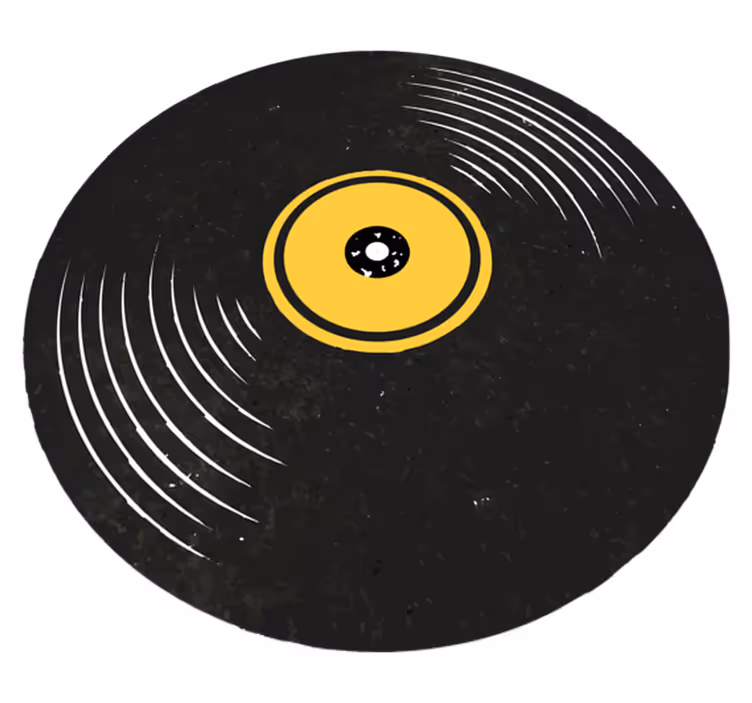 Alfombra vinílica negra discos de vinilo vintage - TenVinilo
