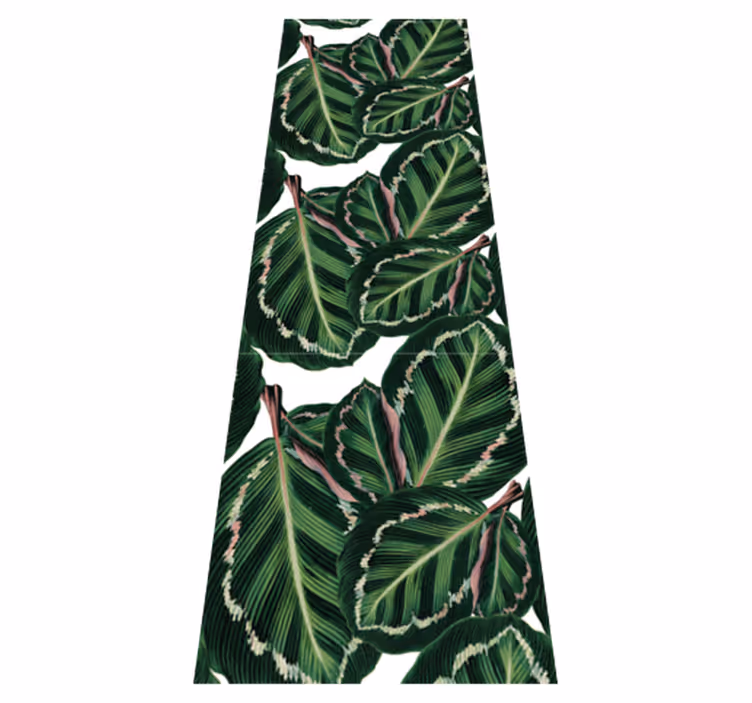 Alfombra vinílica verde patrón maranta - TenVinilo