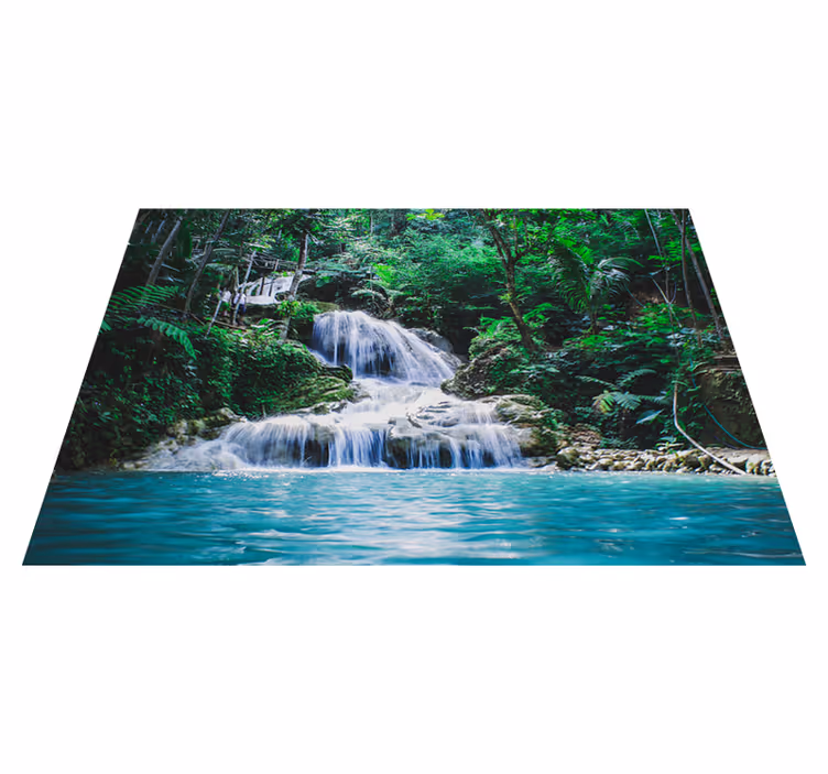 Alfombra vinílica verde en los trópicos - TenVinilo