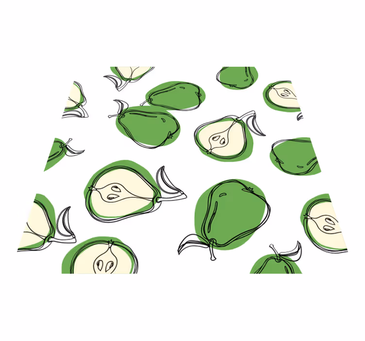 Alfombra vinílica verde para cocina con pegatinas - TenVinilo
