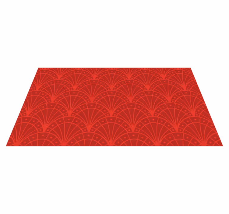 Alfombra vinílica roja estilo art déco elegante - TenVinilo