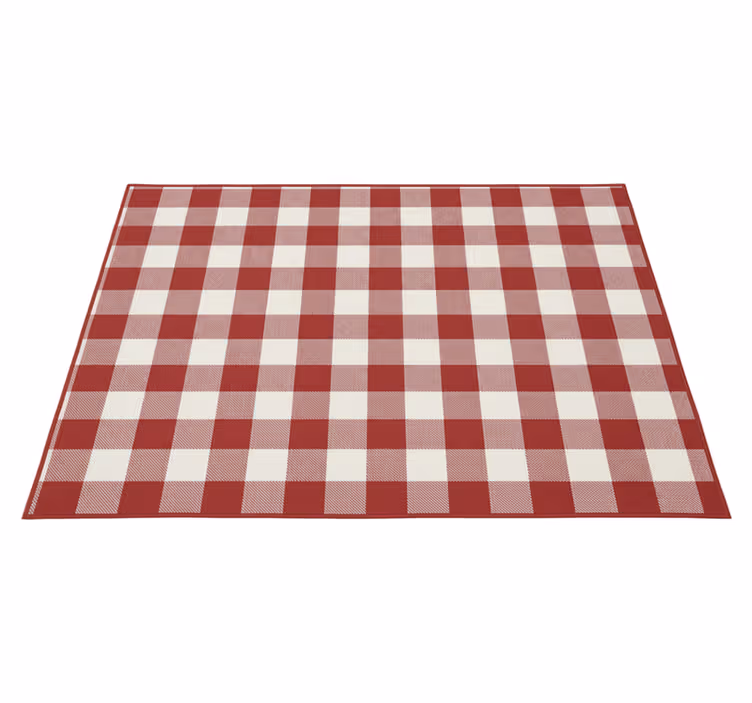 Alfombra vinílica roja decoración a cuadros rojos - TenVinilo