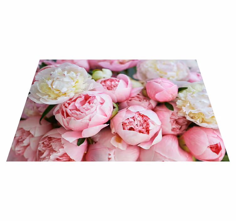 Alfombra vinílica rosa ramo de rosas rosas - TenVinilo