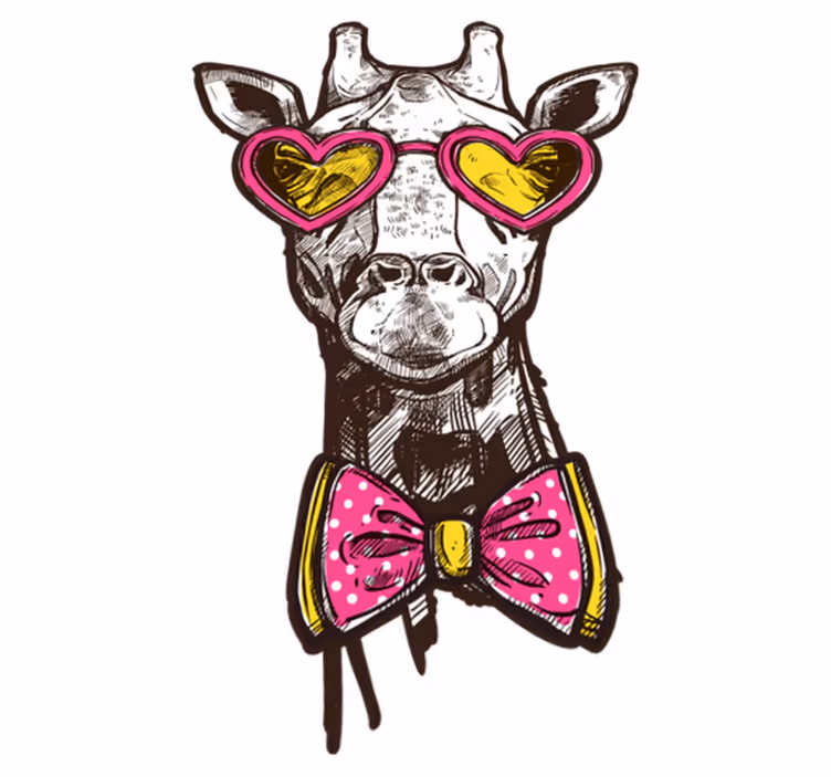 Alfombra vinilica girafa hipster - TenVinilo