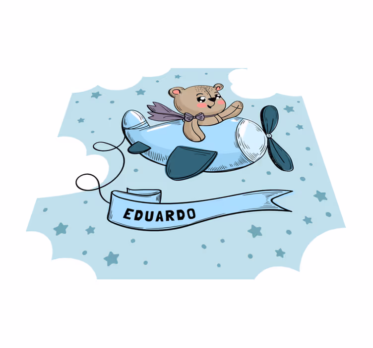 Alfombra vinílica personalizable diseño de oso piloto - TenVinilo