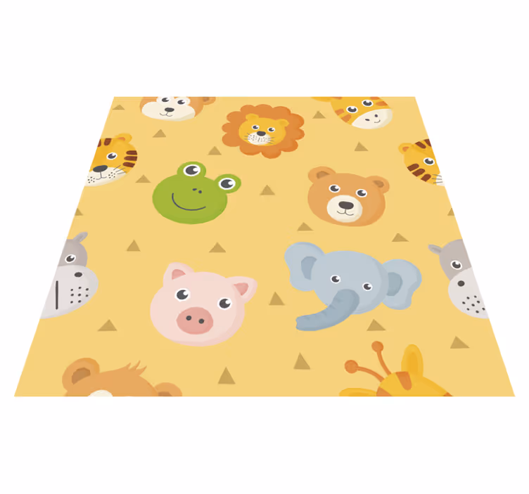 Alfombra vinílica bebé colorida zona de juegos de animales - TenVinilo