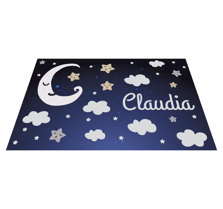 Alfombra vinílica personalizable diseño nocturno estrellado - TenVinilo