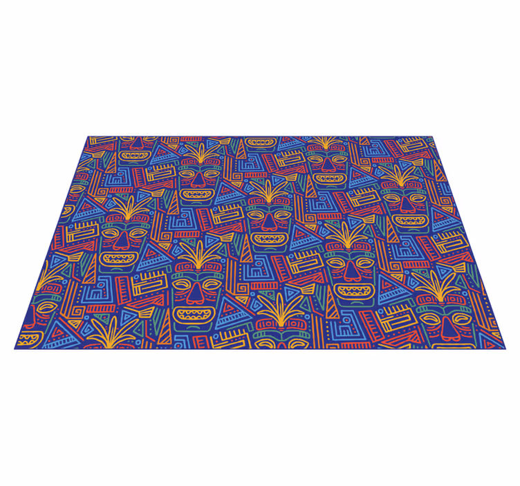 Alfombra vinílica étnica con patrón mandala colorido - TenVinilo