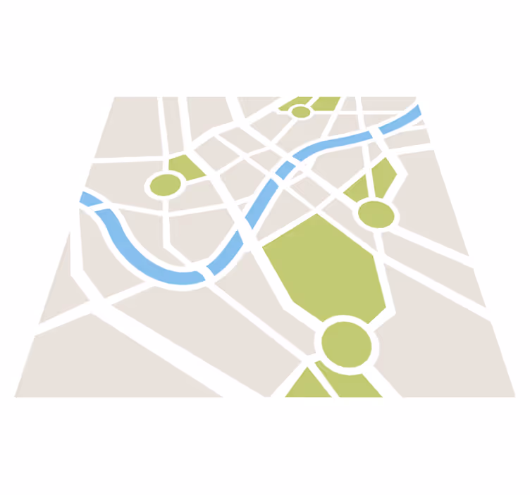 Alfombra vinílica infantil mapa de la ciudad - TenVinilo