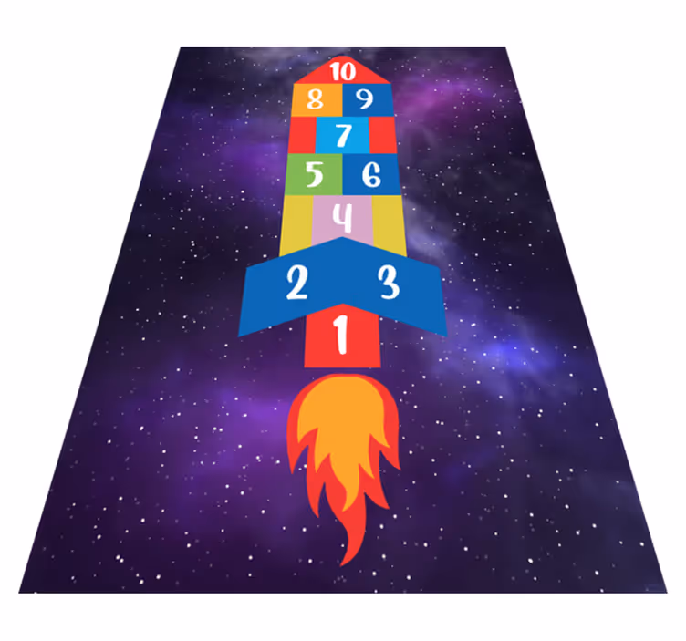 Alfombra vinílica juegos rayuela galáctica - TenVinilo