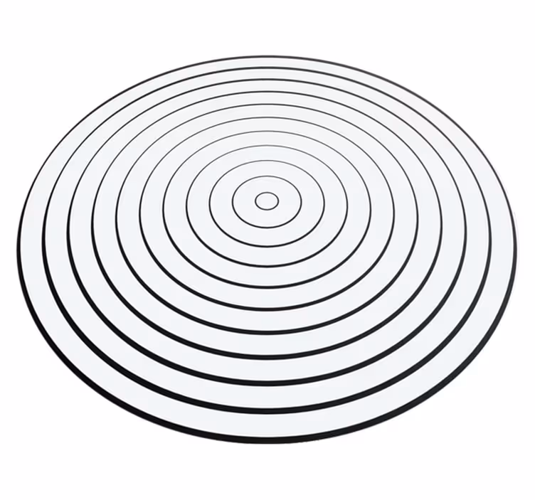 Alfombra vinílica geométrica diseño circular simplista - TenVinilo