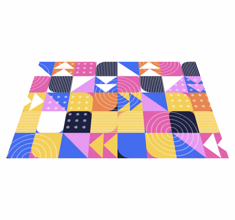Alfombra vinílica geométrica juego de patrones geométricos - TenVinilo