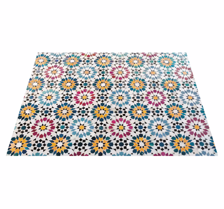 Alfombra vinílica flores mosaico floral - TenVinilo