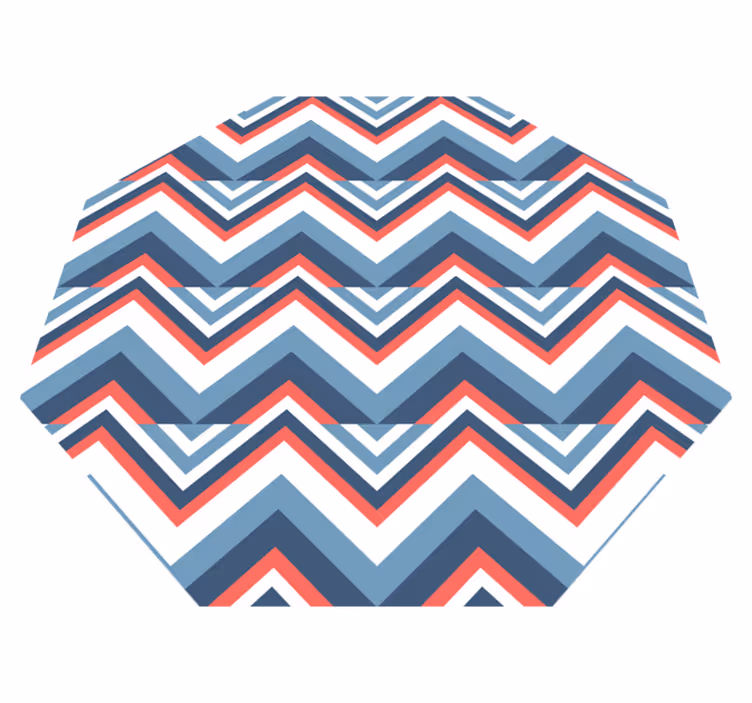 Alfombra vinílica geométrica bloque de color chevron - TenVinilo