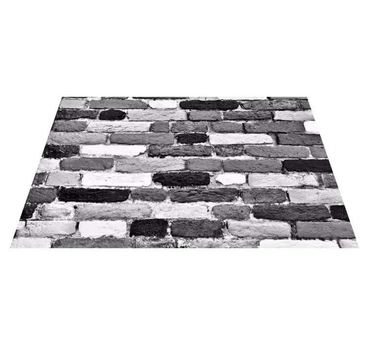Alfombra vinílica de piedra blanca y negra - TenVinilo