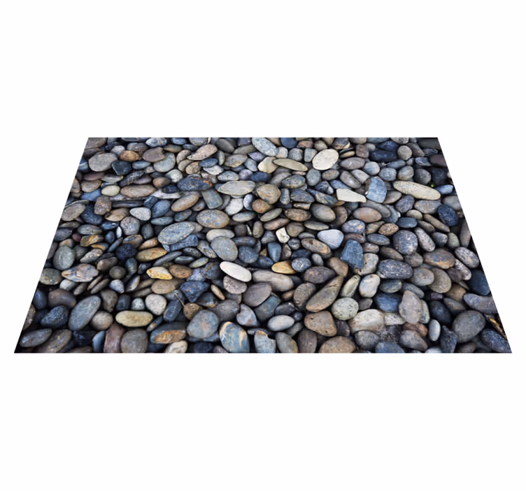 Alfombra vinílica imitación piedra motivo de guijarros - TenVinilo