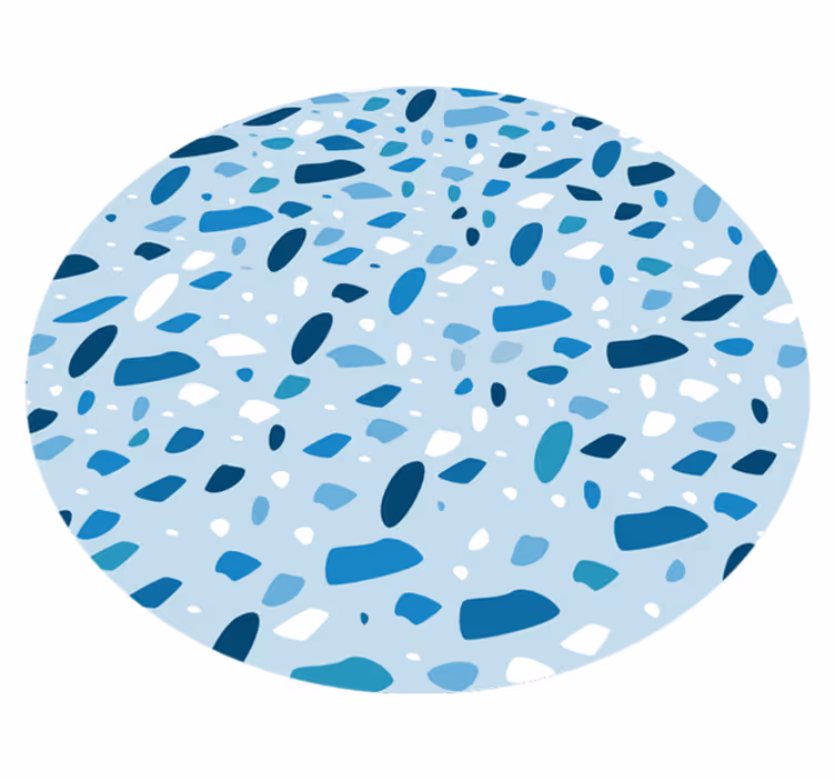 Alfombra vinilo azul estilo terrazzo - TenVinilo
