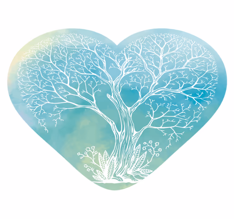 Alfombra vinílica de árbol colorido de corazón - TenVinilo