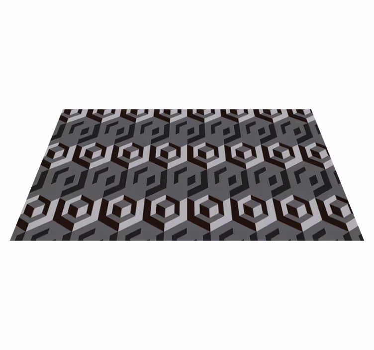 Alfombra vinílica gris rectangular geométrica - TenVinilo