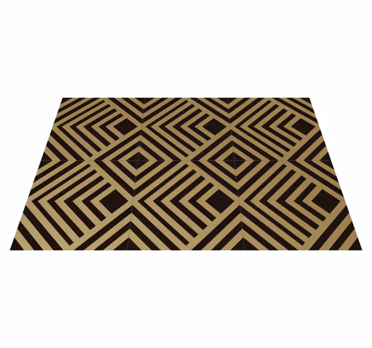 Afombra vinílica geométrica de diamante negro - TenVinilo