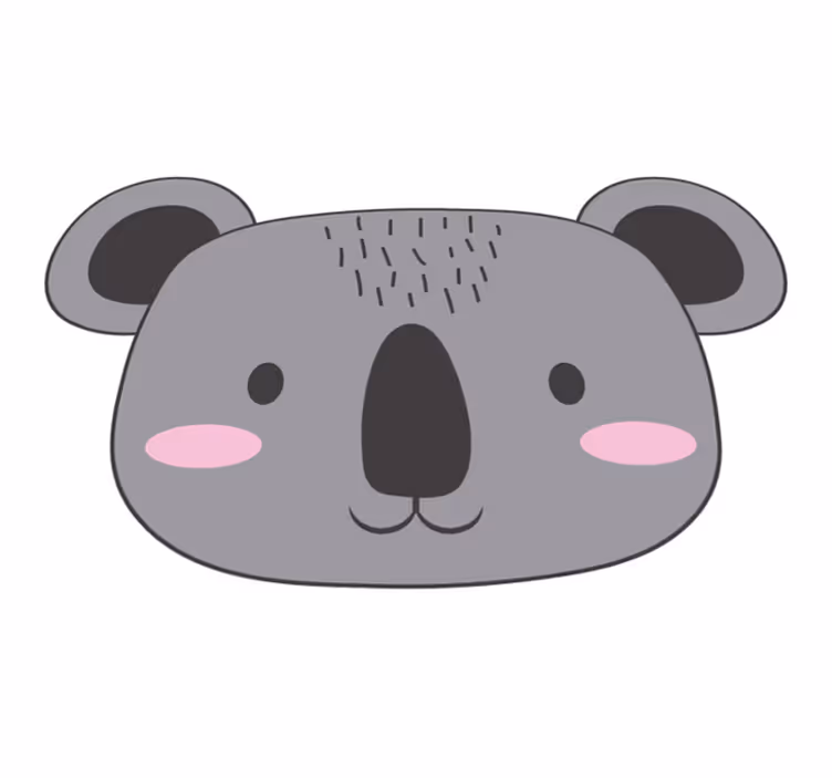 Alfombra vinílica bebé cara de koala - TenVinilo