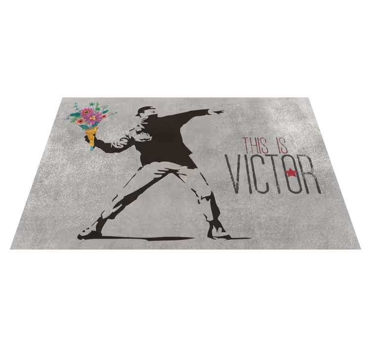 Alfombra vinílica personalizable ramo personalizado - TenVinilo