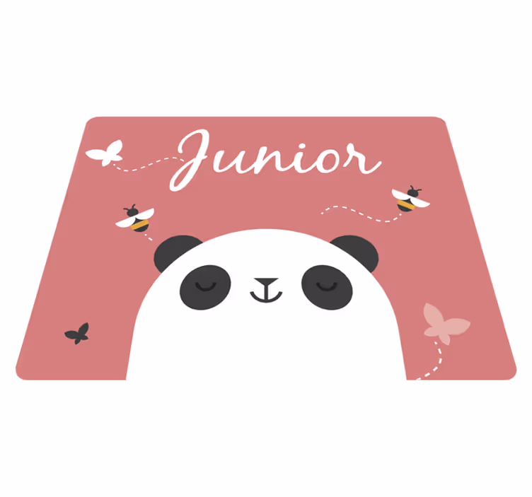 Alfombra vinílica infantil panda con nombre - TenVinilo