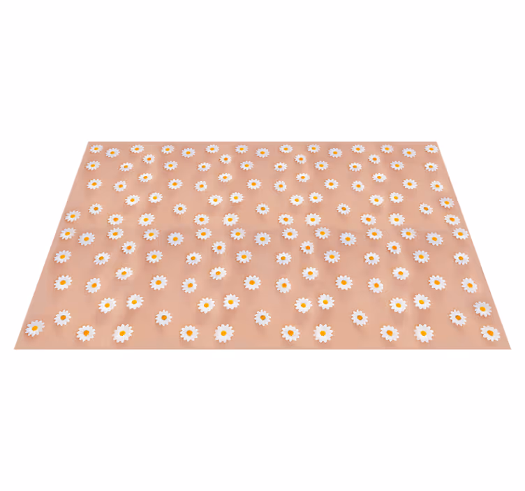 Alfombra vinílica con diseño de margaritas - TenVinilo