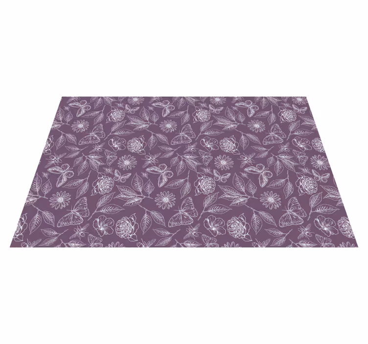 Alfombra vinílica flores simetría floral - TenVinilo