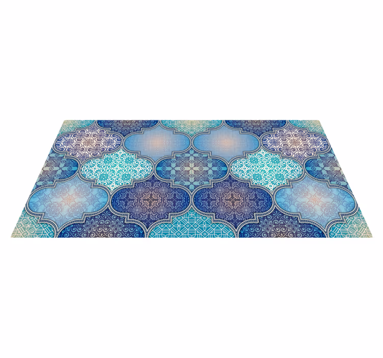 Alfombra vinílica cuadrados de mandala - TenVinilo