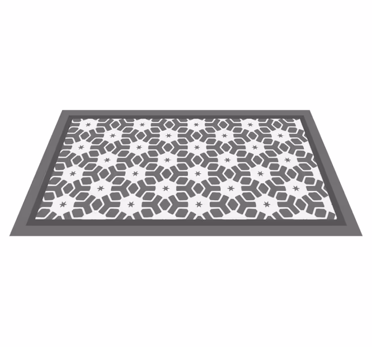 Alfombra vinílica gris mosaico de estrellas - TenVinilo