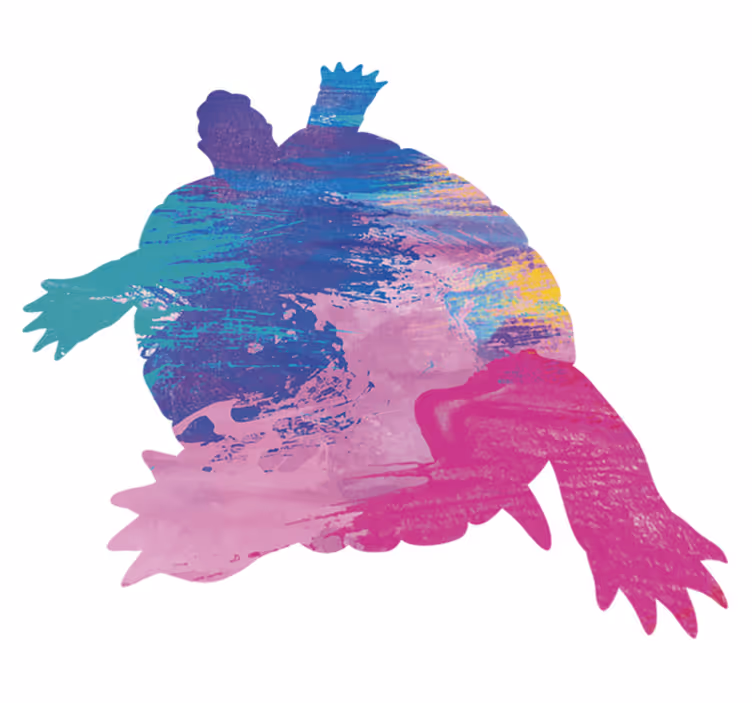 Aflombra vinílica animales tortuga rosa y azul - TenVinilo