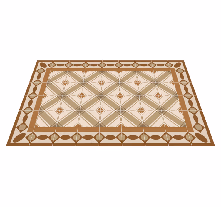 Alfombra vinílica marrón azulejos portugueses - TenVinilo