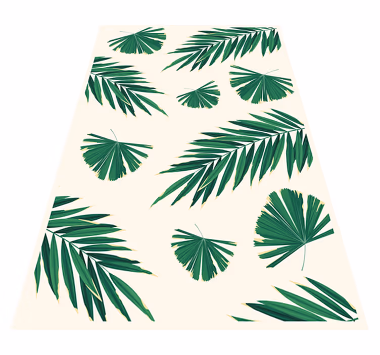 Alfombra vinílica naturaleza hojas verdes exuberantes - TenVinilo