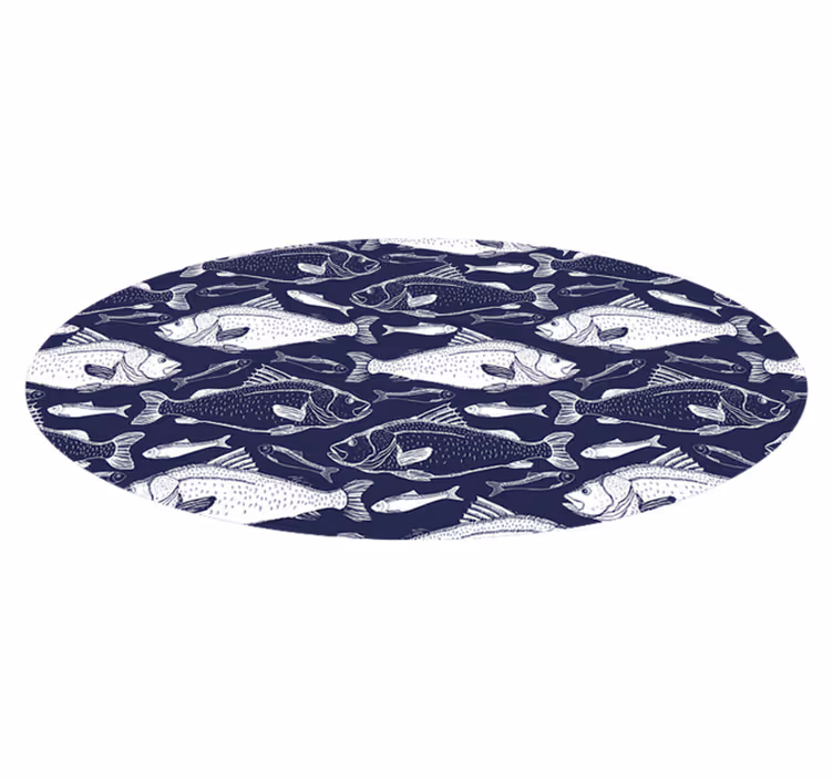 Aflombra vinílica animales patrón de peces marinos - TenVinilo