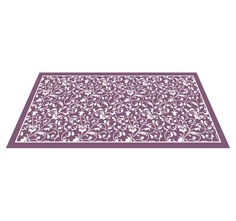 Alfombra vinilo pasillo hojas motivos paisley - TenVinilo