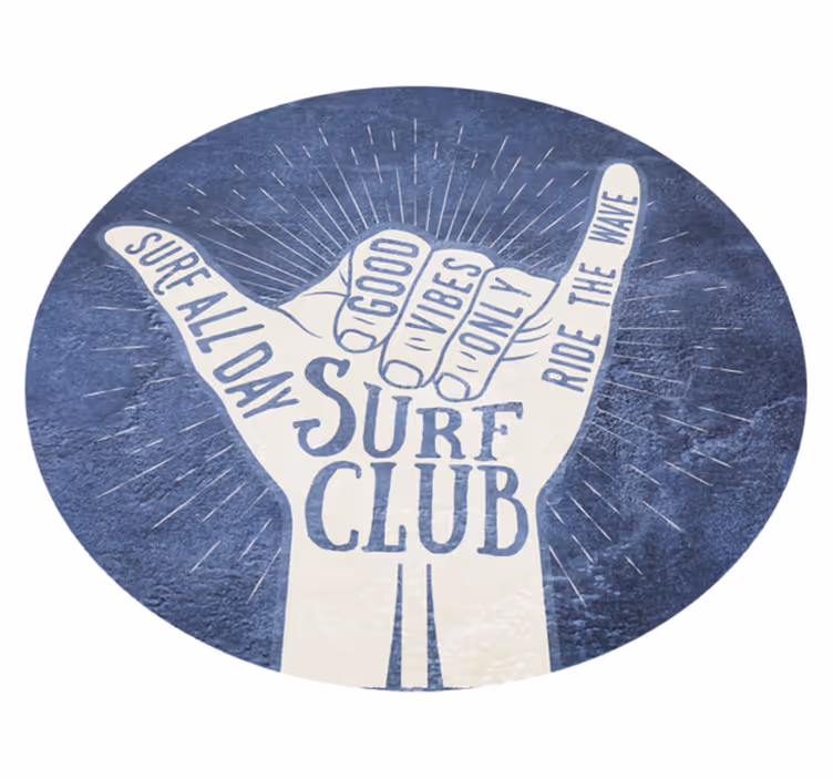 Alfombra vinílica con frase emblema del club de surf - TenVinilo