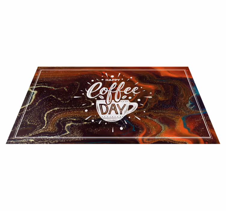 Alfombra vinílica con frase Mármol café - TenVinilo